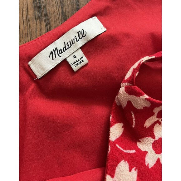 Madewell Women’s Button-Down Cami in Full Bloom 4 Retro Floral Cranberry - Picture 2 of 9